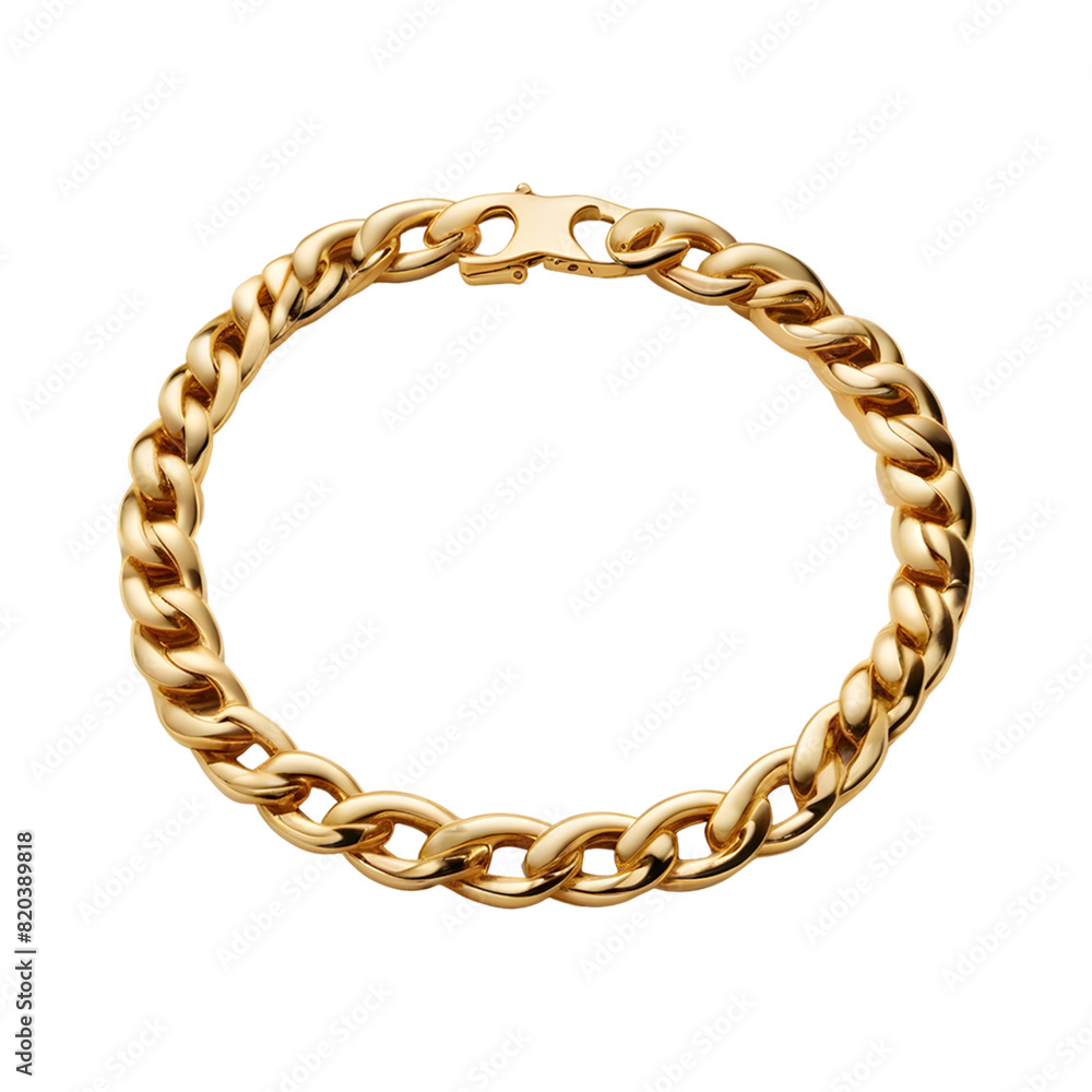 Golden bracelet isolated on transparent background Golden bracelet isolated on transparent background