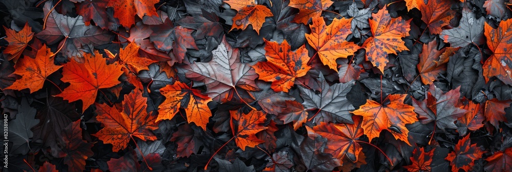 Full maple leaves in flat lay photography. First Day of Fall Concept. Leaves pattern Full maple leaves in flat lay photography. First Day of Fall Concept. Leaves pattern