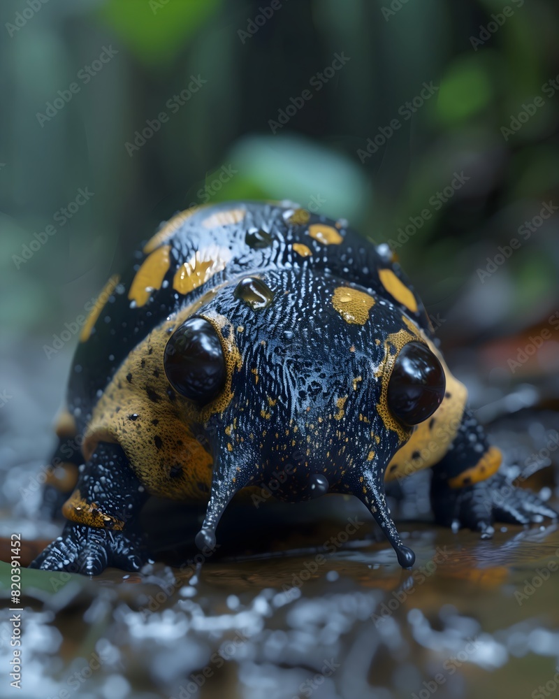 Obraz premium a giant panda slug, ephemeral creature, charming cinematic, whimsical, magic forest, imaginary