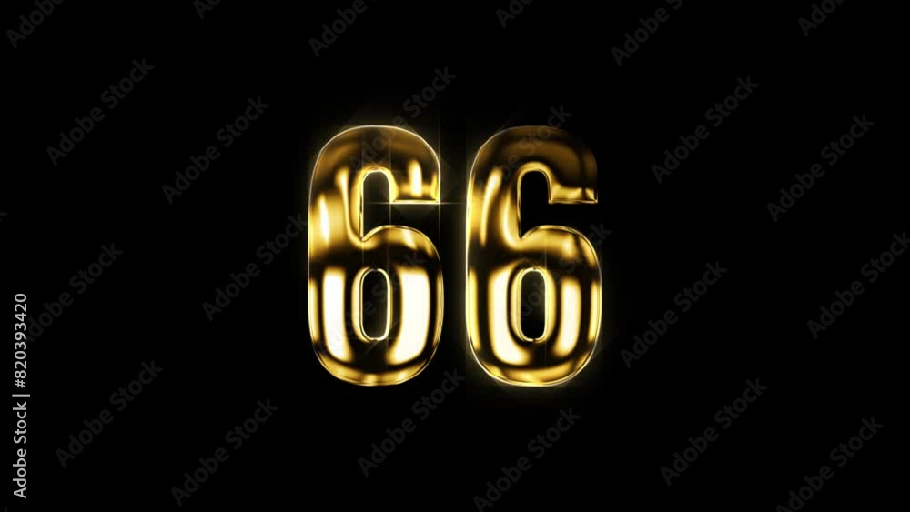 Luxurious Gold Animation of Number 66. Elevate Your Visuals with Opulent Design and Regal Elegance Luxurious Gold Animation of Number 66. Elevate Your Visuals with Opulent Design and Regal Elegance