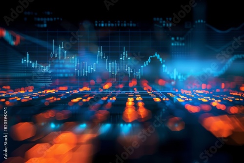 Investing and Stock market chart background