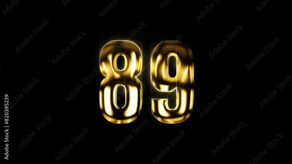 Luxurious Gold Animation of Number 89. Elevate Your Visuals with Opulent Design and Regal Elegance Luxurious Gold Animation of Number 89. Elevate Your Visuals with Opulent Design and Regal Elegance