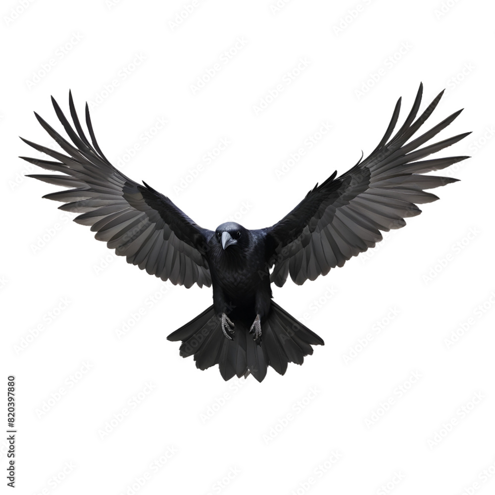 Naklejka premium flying bird crow isolated on transparent background