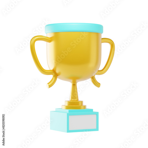 trophy 3d icon and illustration