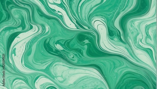 green theme marbled paper design illustration from Generative AI