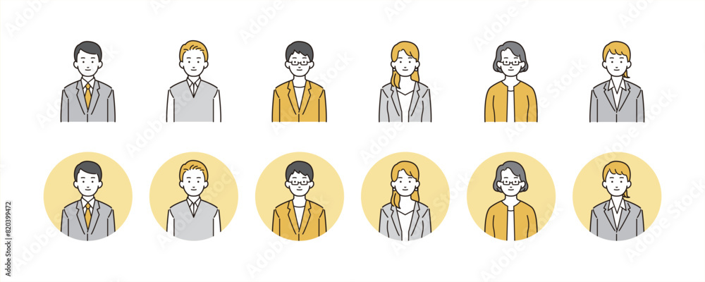 働く男性と女性の若いビジネスパーソンイラスト素材 働く男性と女性の若いビジネスパーソンイラスト素材