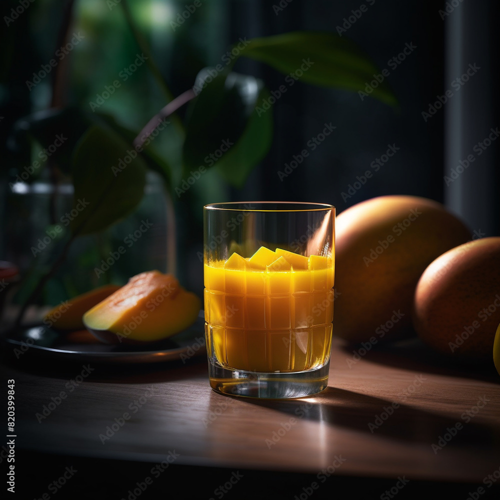 Fresh Mango Juice in a Glass made with Fresh Mangoes Fresh Mango Juice in a Glass made with Fresh Mangoes