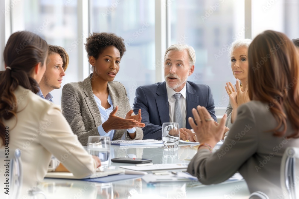 Diverse business people to discuss business startup in modern office Diverse business people to discuss business startup in modern office
