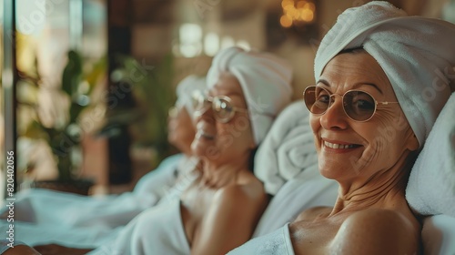 old woman having a spa together