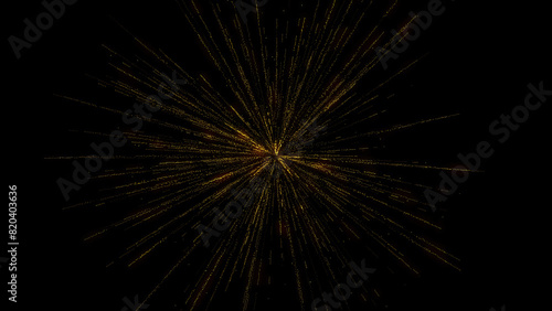 Wallpaper Mural Futuristic Fractal Burst with Energy Glittering Particle gold color abstract background Torontodigital.ca