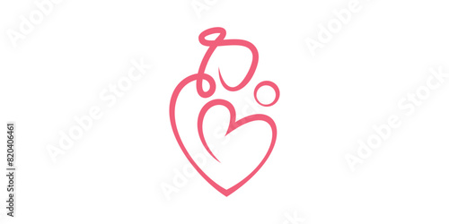 logo design love mom, family, mother and child, care logo design icon, symbol, vector, creative idea.