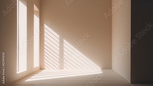 Light from the window in the room. 3d render. Illustration.