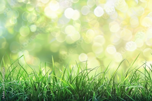 Nature green grass with bokeh background - Generative Ai