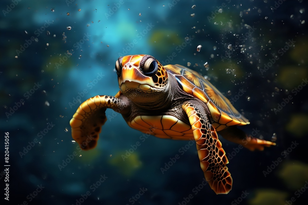 Turtle swimming in the sea Turtle swimming in the sea