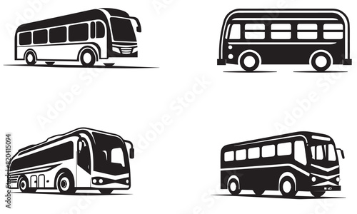 bus logo black simple flat icon on white background