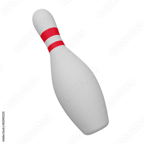 bowling pin 3d icon isolated on the transparent background
