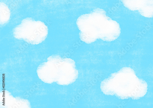 手描きの雲と青空4