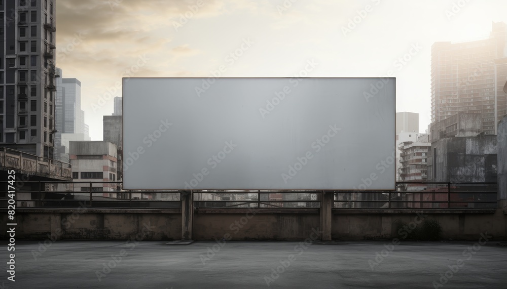 Blank billboard in the middle of a city Blank billboard in the middle of a city