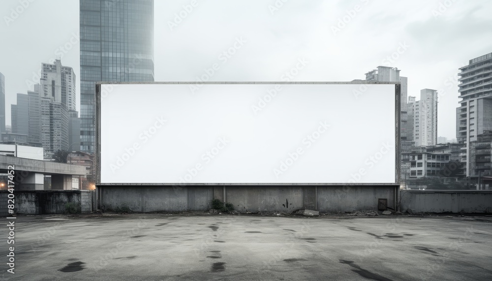 Blank billboard in the middle of an urban area. Blank billboard in the middle of an urban area.