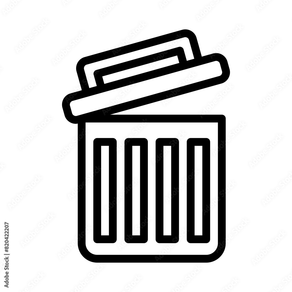 trash icon or logo illustration outline black style trash icon or logo illustration outline black style