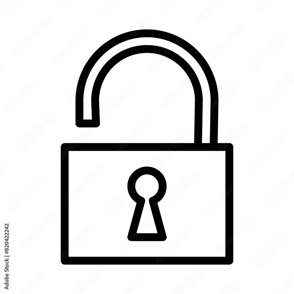 unlock icon or logo illustration outline black style unlock icon or logo illustration outline black style