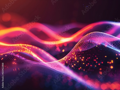 Cinematic Abstract Futuristic Background with Glowing Neon Waves and Spiritual Energy Concept for Digital Fantastic Wallpaper