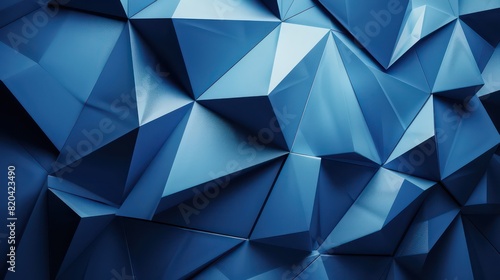 Abstract blue background pattern with modern geometric triangles shapes and nice texture