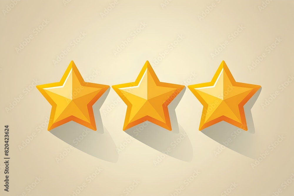 Obraz premium Golden Star Rating Concept for Excellent Service and Customer Satisfaction
