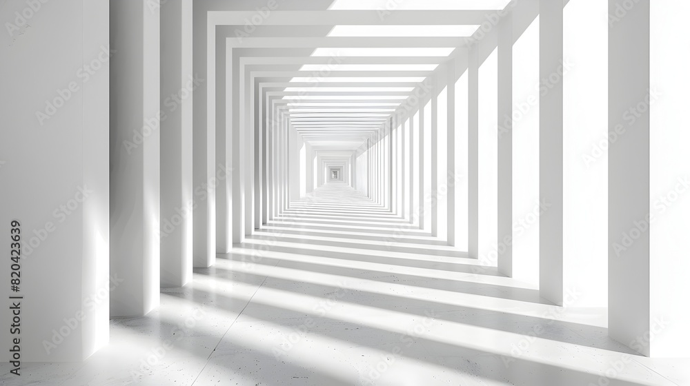 Infinite Geometric Passage in Minimalist Monochrome Architectural Landscape Infinite Geometric Passage in Minimalist Monochrome Architectural Landscape