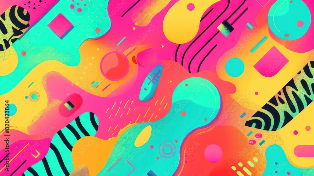 Abstract graphic elements background expressing animation and dynamism with very vivid colors
