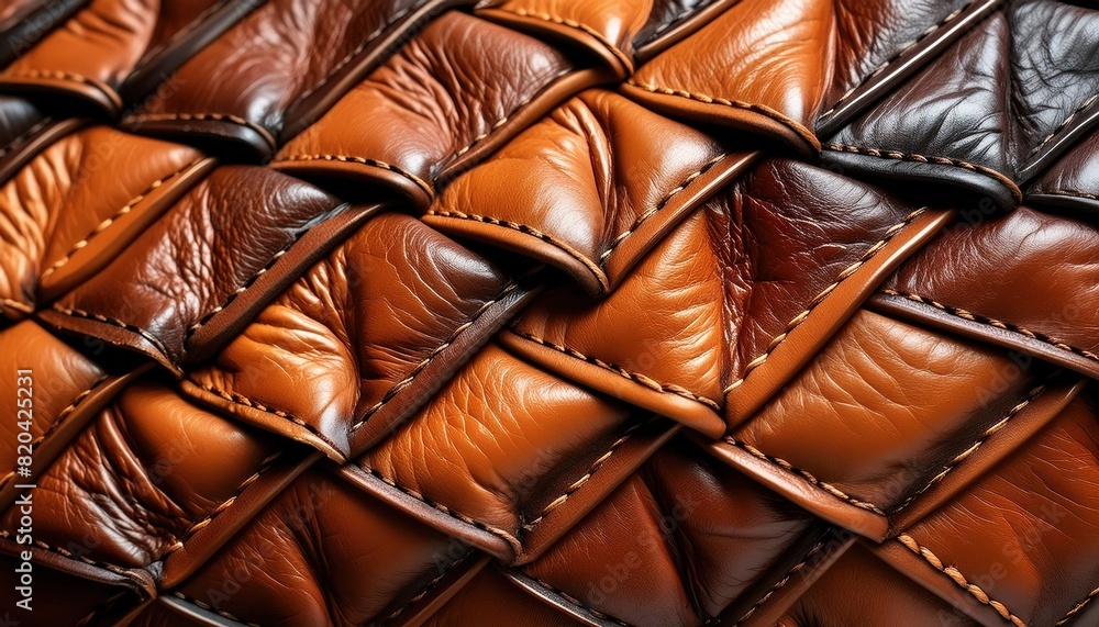Intricately Woven Leather Pattern Close-Up Intricately Woven Leather Pattern Close-Up