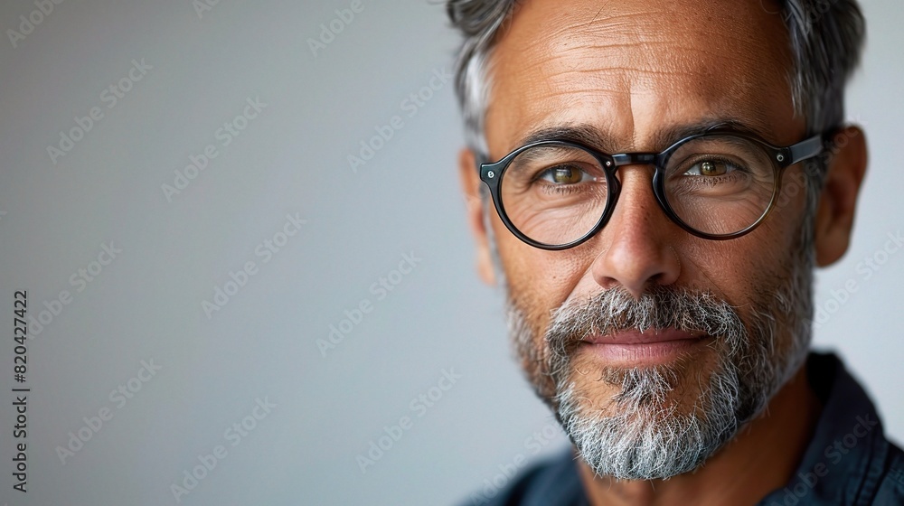 close-up portrait of a mature man exuding confidence and satisfaction in his career growth within a startup focused on information and technology close-up portrait of a mature man exuding confidence and satisfaction in his career growth within a startup focused on information and technology