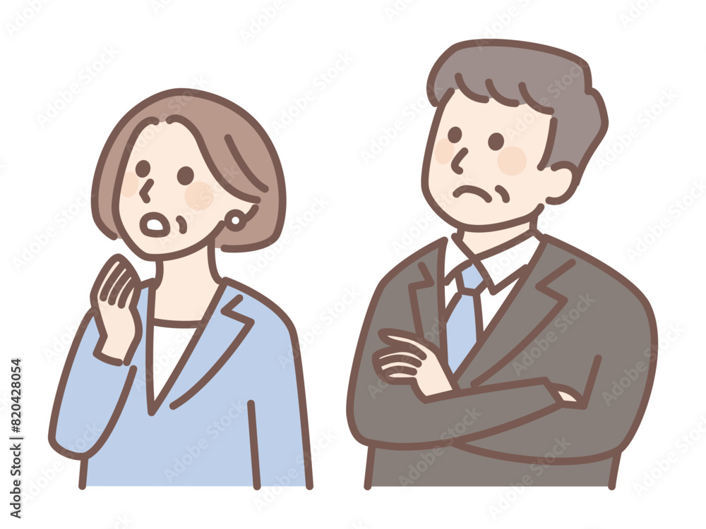 illustration of middle aged man and woman illustration of middle aged man and woman