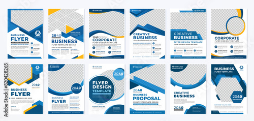 set of flyer template design with modern and minimalist style