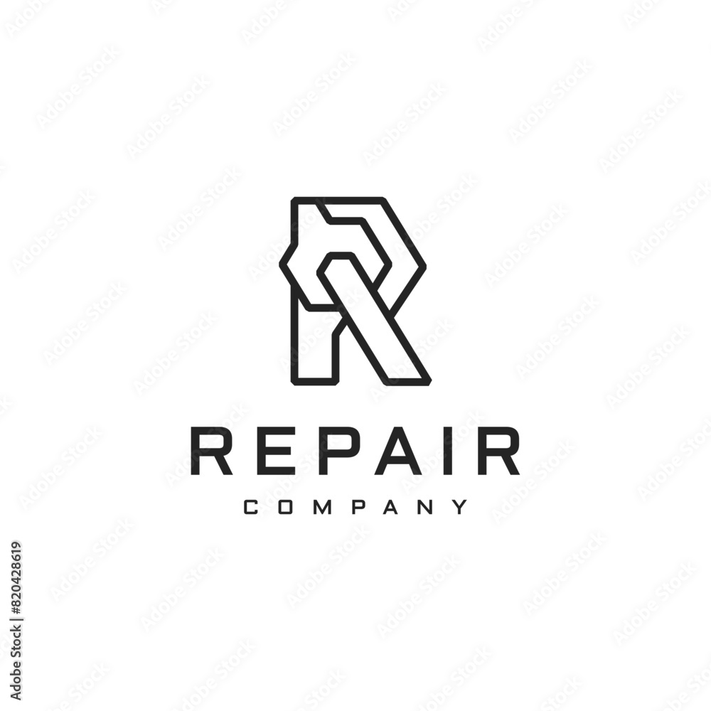 Initial Letter R for repair logo design inspiration Initial Letter R for repair logo design inspiration