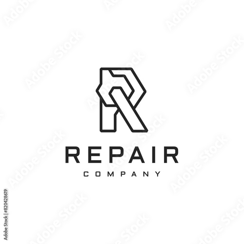 Initial Letter R for repair logo design inspiration