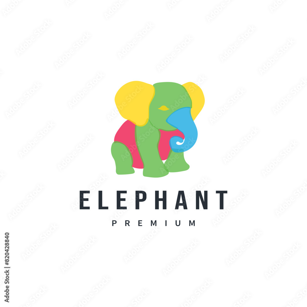 colorful elephant logo design illustration colorful elephant logo design illustration
