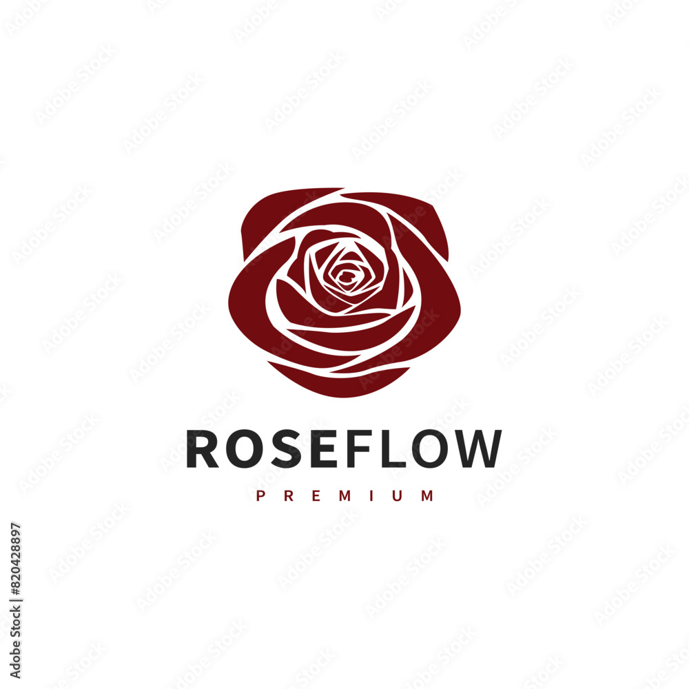 Rose flower logo design illustration Rose flower logo design illustration