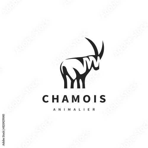 chamois vintage logo design illustration