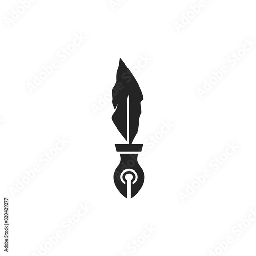 vintage pen symbol vector logo design 3