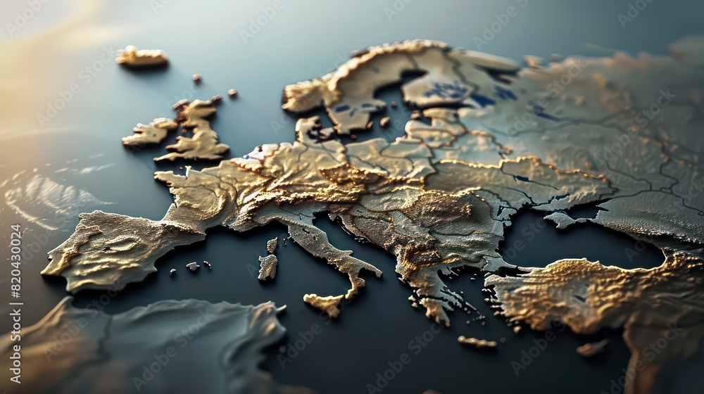European map shape with nice relief
