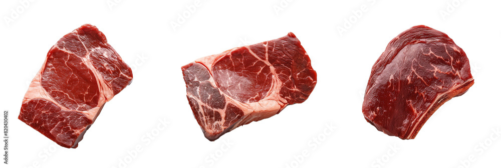Fresh beef slices on a transparent background Fresh beef slices on a transparent background