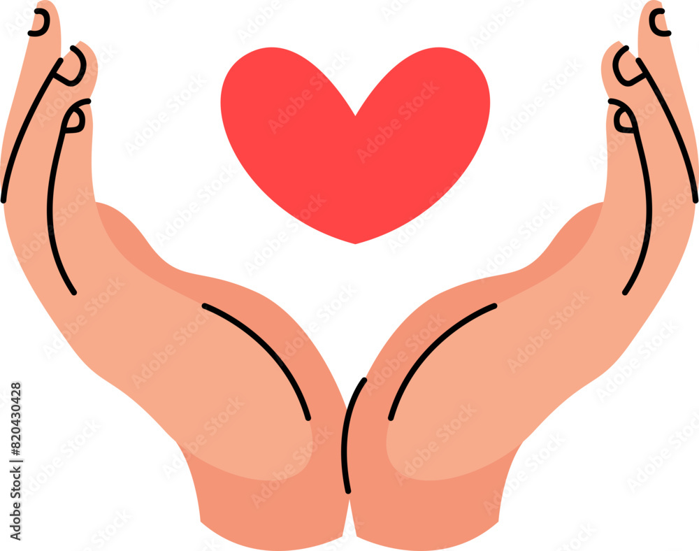 Hand Love Illustration Element Hand Love Illustration Element
