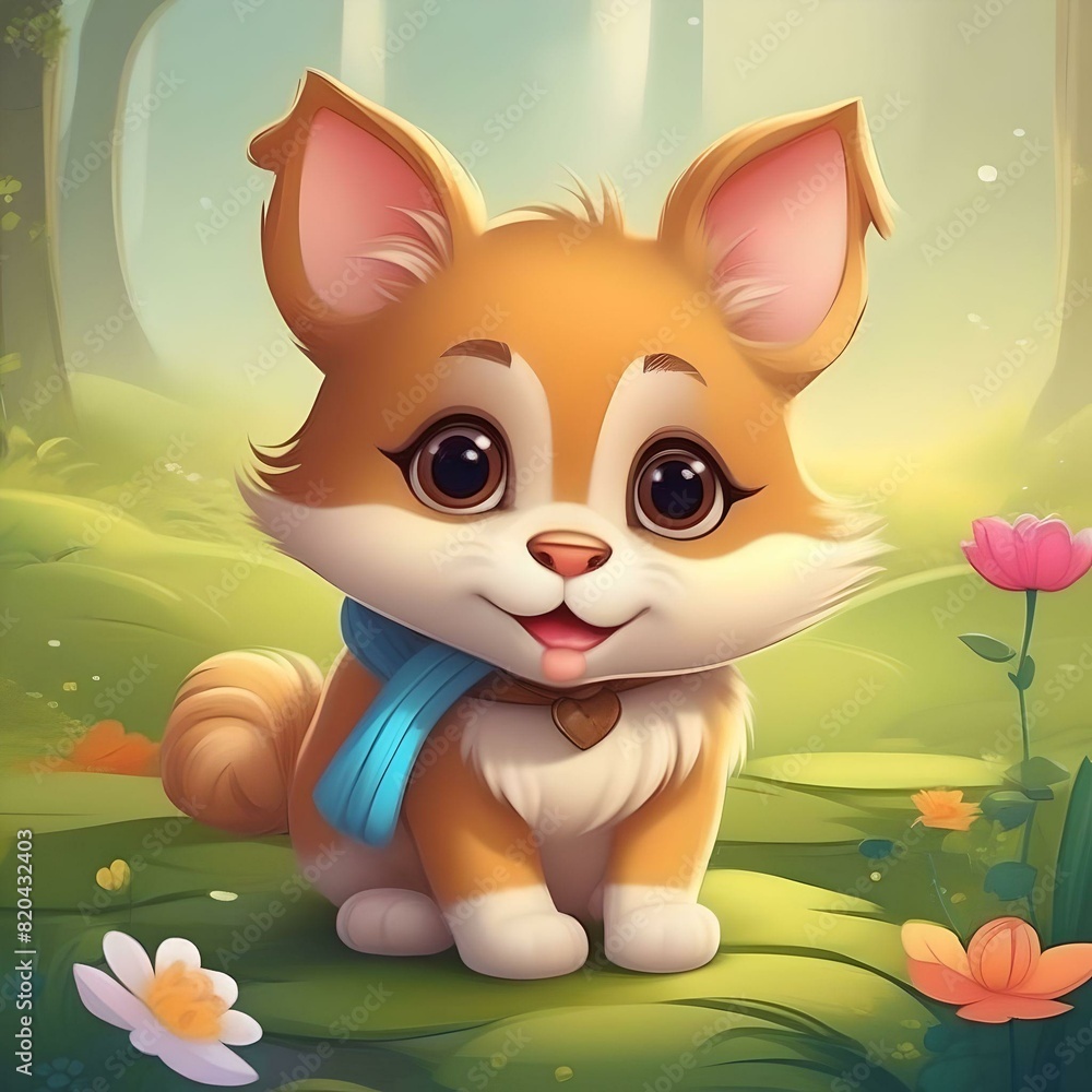 Fototapeta premium cat with flower