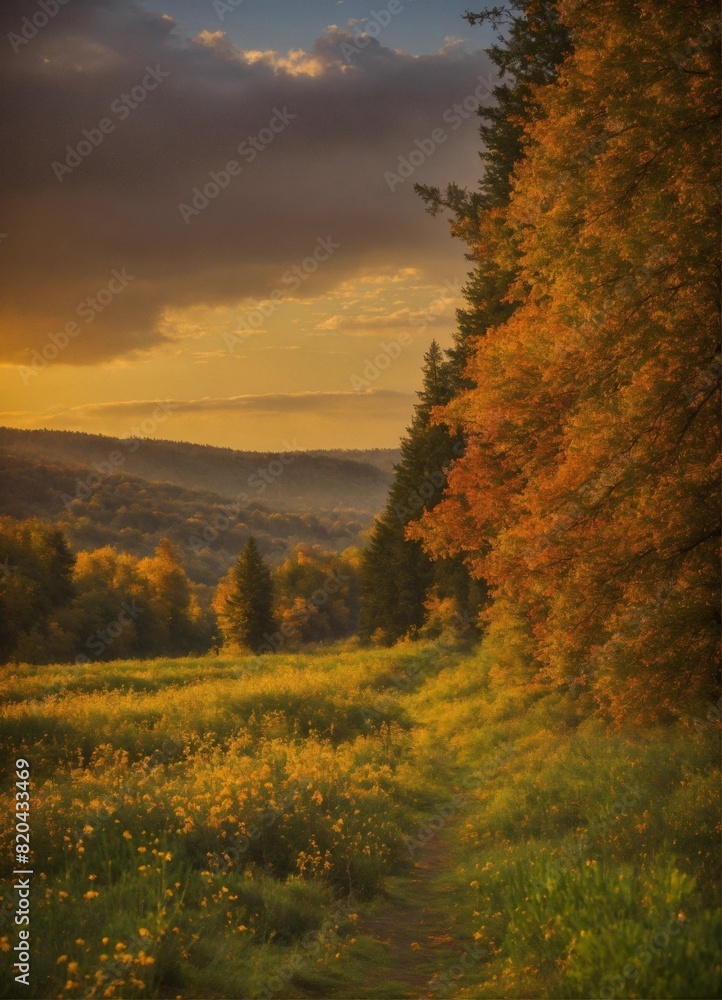 sunset in the mountains