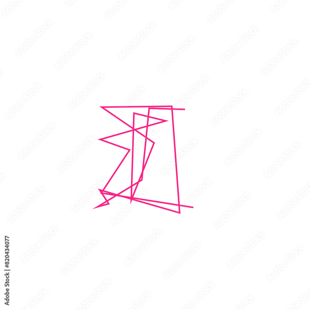 An isolated abstract scribble line shape design element. An isolated abstract scribble line shape design element.