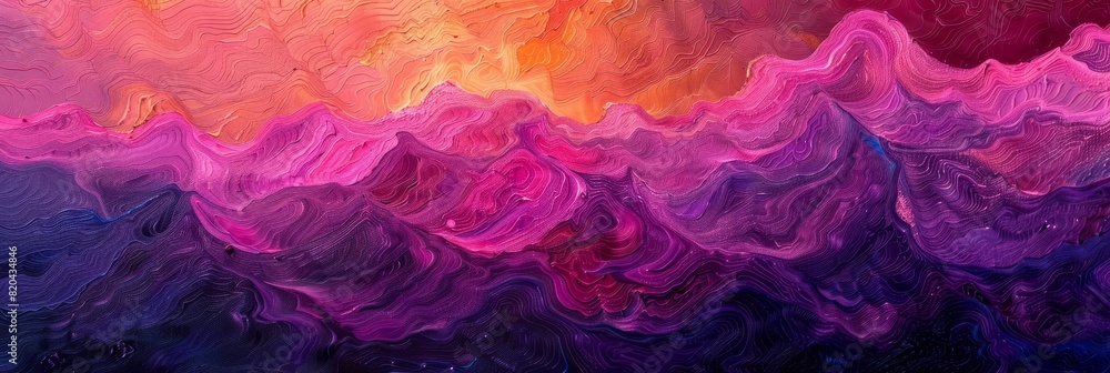 abstract wave painting in pink, pink, purple and blue, in the style of kodak aerochrome, dark cyan and orange, trompe-l'œil illusionistic detail, pointillist optical illusions, experimental soundscap abstract wave painting in pink, pink, purple and blue, in the style of kodak aerochrome, dark cyan and orange, trompe-l'œil illusionistic detail, pointillist optical illusions, experimental soundscap