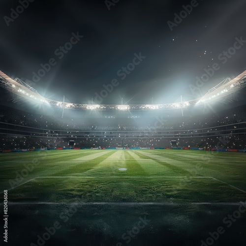 football  soccer champions stadium sparkling on a dark background 