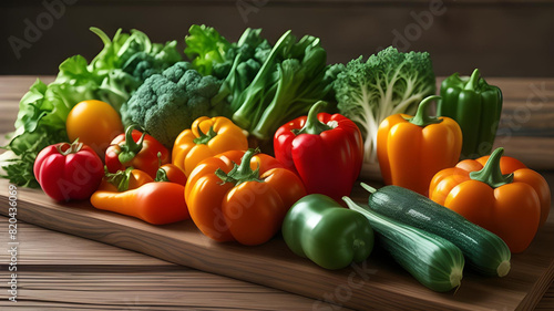 Colorful Vegetable Arrangement  Wooden Platter With Vegetables  Vegetable Display 
