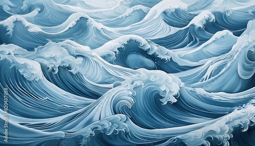 Title: Dynamic Ocean Waves in Motion Artwork